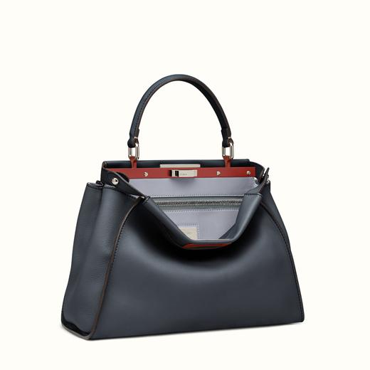 FENDI ピーカブー コピー ブルーレザー ハンドバッグ 8BN2903ZNF07F6